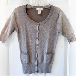 Forever 21 Womens Gray Sparkly Short Sleeve Top S
